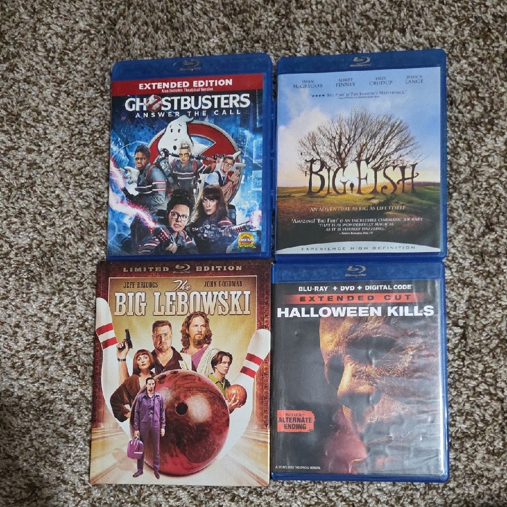 Ghostbusters, Big Fish, Big Lebowski, Halloween Kills Blu-ray Movie Collection